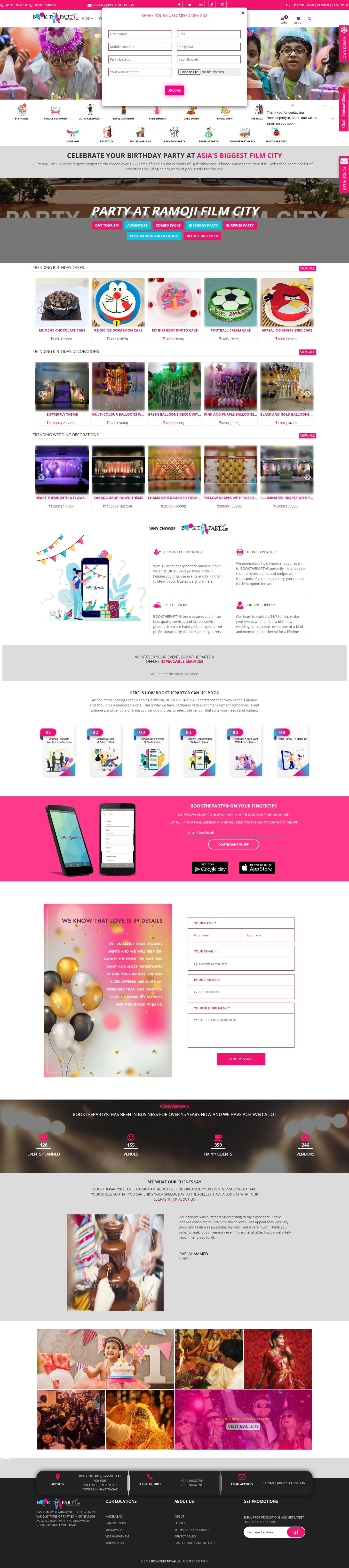 Book The Party Website